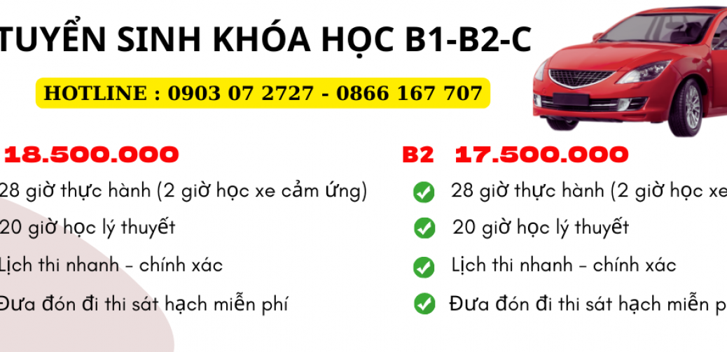 Tuyển sinh khóa học lái xe tại Trung Tâm Cửu Long