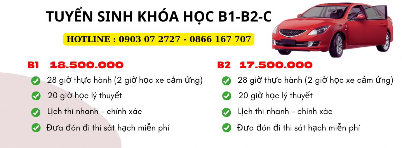 Tuyển sinh khóa học lái xe tại Trung Tâm Cửu Long