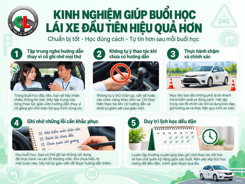 buổi học lái xe đầu tiên