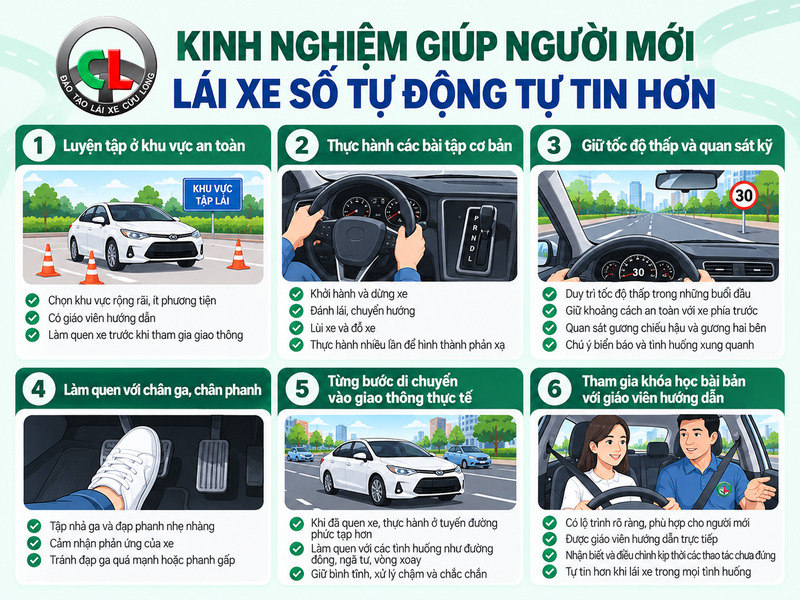 cách lái xe số tự động